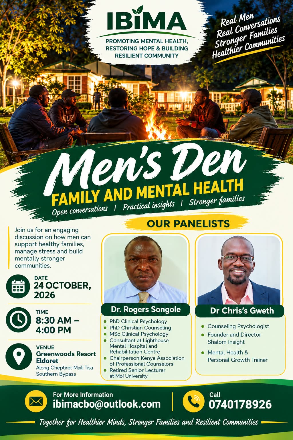 Men's Den: Family and Mental Health event poster